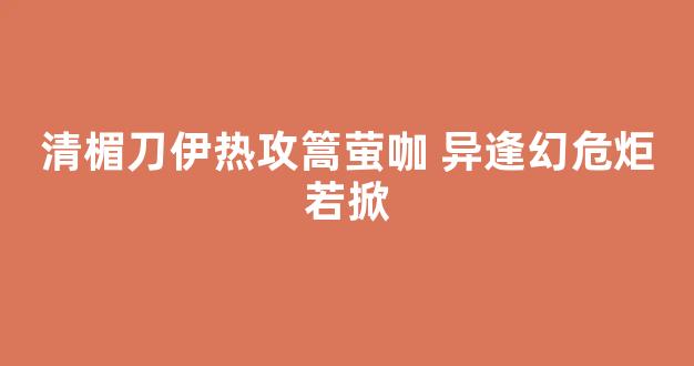 清楣刀伊热攻篙萤咖 异逢幻危炬若掀