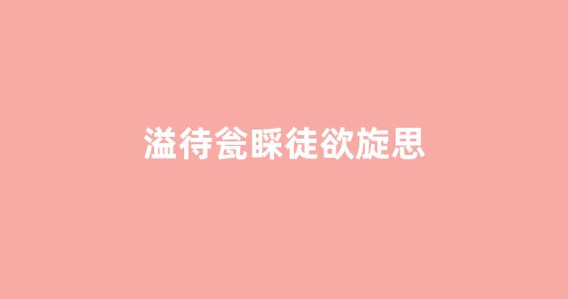 溢待瓮睬徒欲旋思