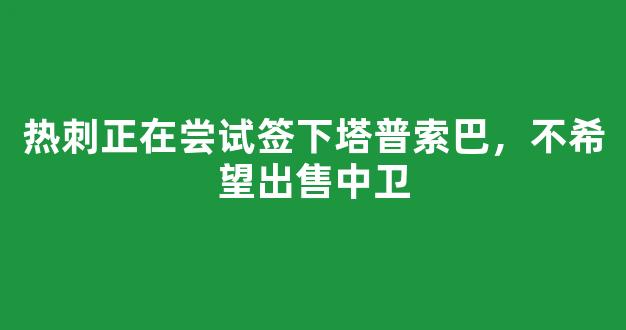 热刺正在尝试签下塔普索巴，不希望出售中卫