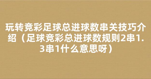 玩转竞彩足球总进球数串关技巧介绍（足球竞彩总进球数规则2串1.3串1什么意思呀）