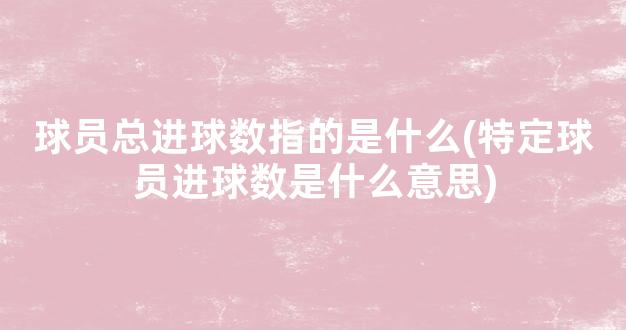 球员总进球数指的是什么(特定球员进球数是什么意思)