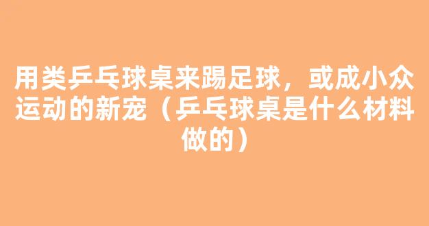 用类乒乓球桌来踢足球，或成小众运动的新宠（乒乓球桌是什么材料做的）