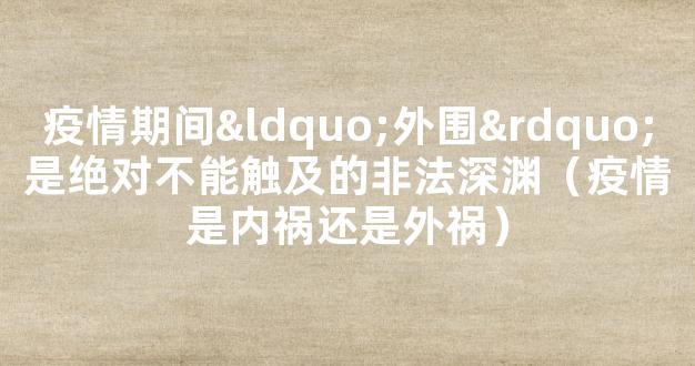 疫情期间“外围”是绝对不能触及的非法深渊（疫情是内祸还是外祸）