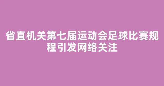 省直机关第七届运动会足球比赛规程引发网络关注