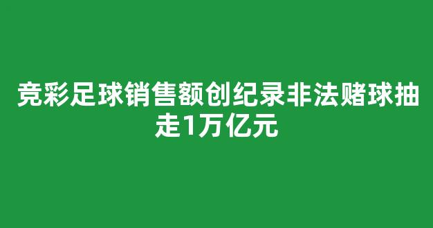 竞彩足球销售额创纪录非法赌球抽走1万亿元