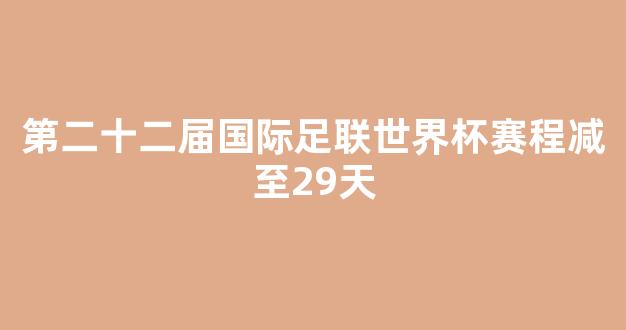 第二十二届国际足联世界杯赛程减至29天