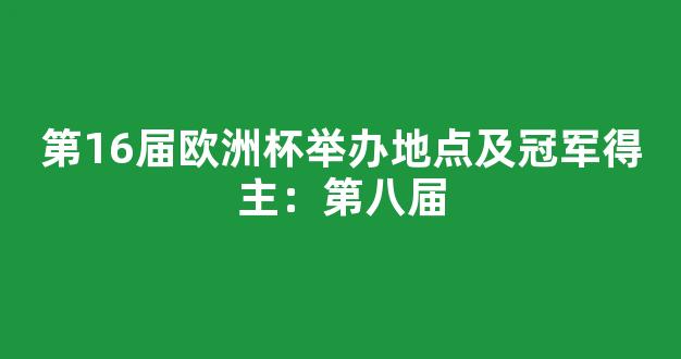 第16届欧洲杯举办地点及冠军得主：第八届