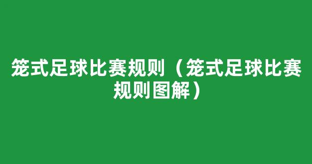 笼式足球比赛规则（笼式足球比赛规则图解）