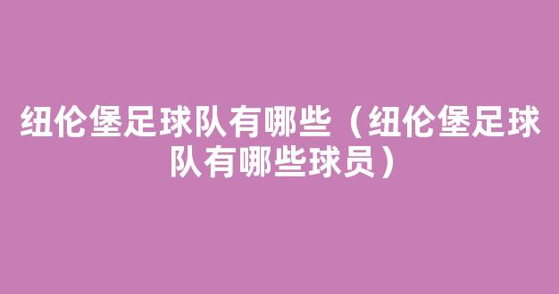 纽伦堡足球队有哪些（纽伦堡足球队有哪些球员）