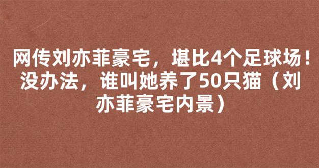 网传刘亦菲豪宅，堪比4个足球场！没办法，谁叫她养了50只猫（刘亦菲豪宅内景）