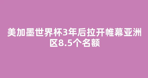 美加墨世界杯3年后拉开帷幕亚洲区8.5个名额