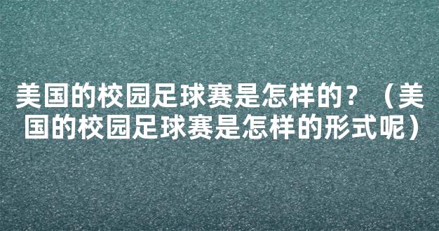 美国的校园足球赛是怎样的？（美国的校园足球赛是怎样的形式呢）