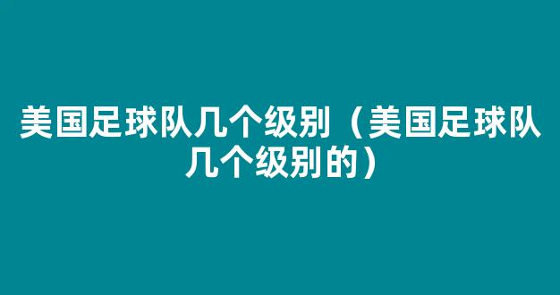 美国足球队几个级别（美国足球队几个级别的）