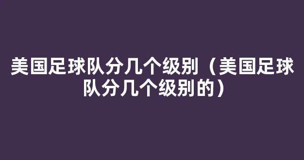 美国足球队分几个级别（美国足球队分几个级别的）