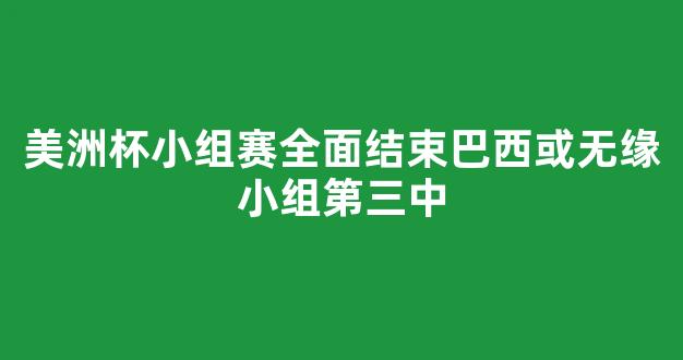 美洲杯小组赛全面结束巴西或无缘小组第三中