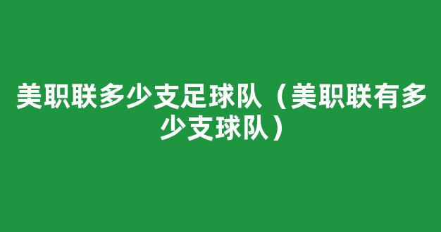 美职联多少支足球队（美职联有多少支球队）