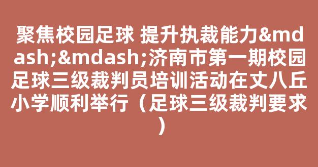 聚焦校园足球 提升执裁能力——济南市第一期校园足球三级裁判员培训活动在丈八丘小学顺利举行（足球三级裁判要求）