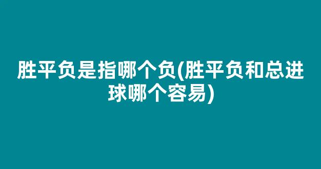 胜平负是指哪个负(胜平负和总进球哪个容易)