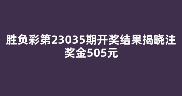 胜负彩第23035期开奖结果揭晓注奖金505元