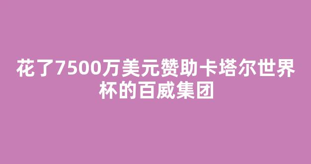 花了7500万美元赞助卡塔尔世界杯的百威集团