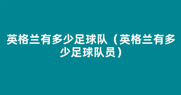 英格兰有多少足球队（英格兰有多少足球队员）