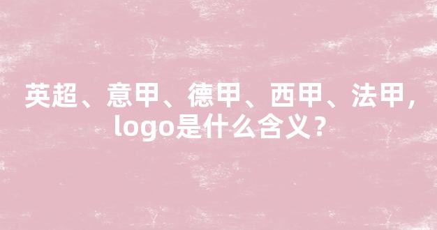 英超、意甲、德甲、西甲、法甲，logo是什么含义？