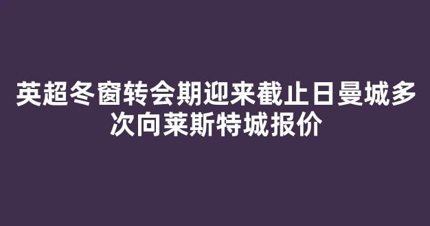 英超冬窗转会期迎来截止日曼城多次向莱斯特城报价