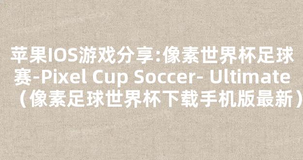 苹果IOS游戏分享:像素世界杯足球赛-Pixel Cup Soccer- Ultimate（像素足球世界杯下载手机版最新）