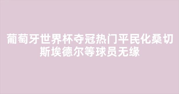 葡萄牙世界杯夺冠热门平民化桑切斯埃德尔等球员无缘