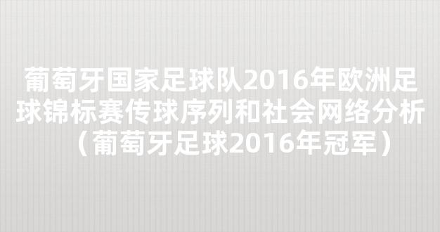 葡萄牙国家足球队2016年欧洲足球锦标赛传球序列和社会网络分析（葡萄牙足球2016年冠军）