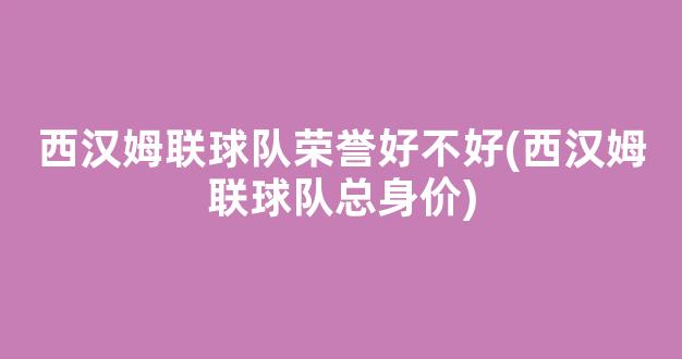 西汉姆联球队荣誉好不好(西汉姆联球队总身价)