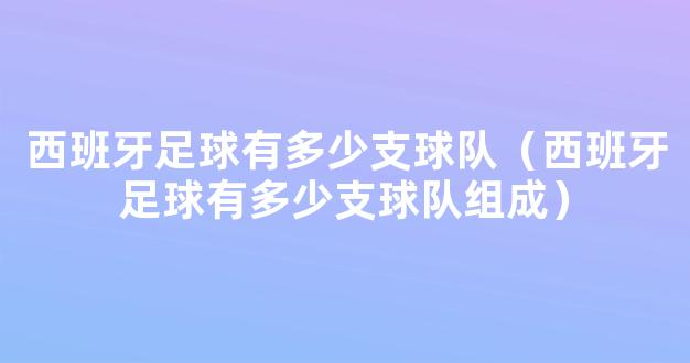 西班牙足球有多少支球队（西班牙足球有多少支球队组成）