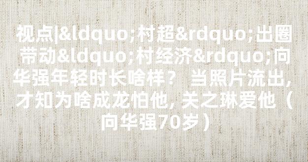 视点|“村超”出圈带动“村经济”向华强年轻时长啥样？ 当照片流出, 才知为啥成龙怕他, 关之琳爱他（向华强70岁）