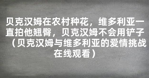 贝克汉姆在农村种花，维多利亚一直拍他翘臀，贝克汉姆不会用铲子（贝克汉姆与维多利亚的爱情挑战在线观看）