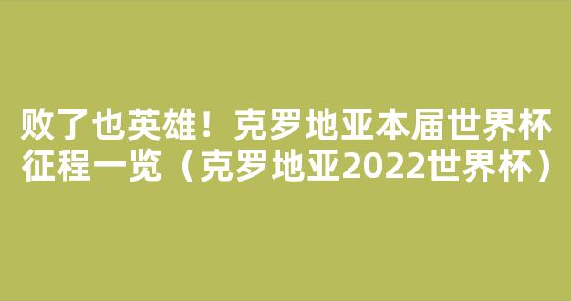 败了也英雄！克罗地亚本届世界杯征程一览（克罗地亚2022世界杯）