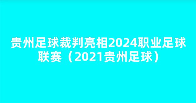 贵州足球裁判亮相2024职业足球联赛（2021贵州足球）