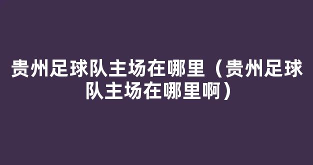 贵州足球队主场在哪里（贵州足球队主场在哪里啊）