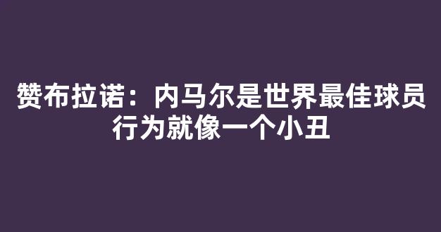 赞布拉诺：内马尔是世界最佳球员行为就像一个小丑