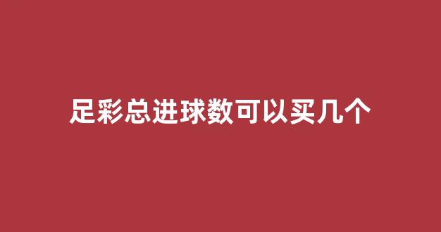 足彩总进球数可以买几个