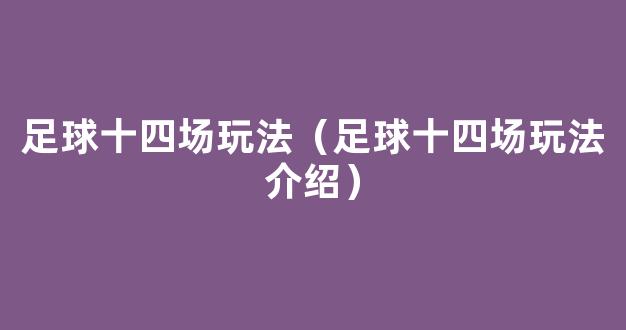 足球十四场玩法（足球十四场玩法介绍）