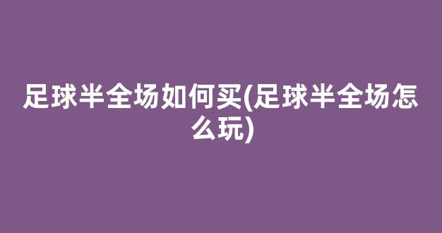 足球半全场如何买(足球半全场怎么玩)