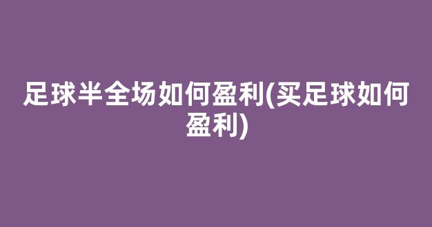 足球半全场如何盈利(买足球如何盈利)