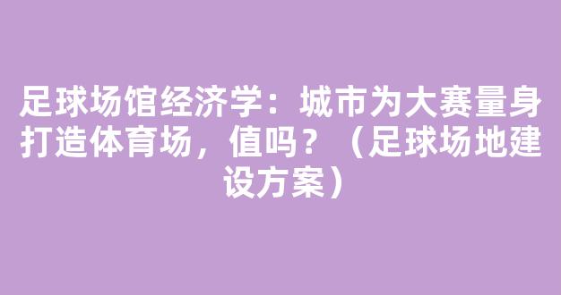 足球场馆经济学：城市为大赛量身打造体育场，值吗？（足球场地建设方案）