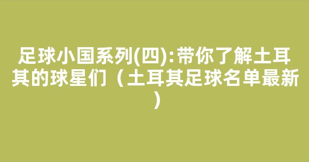 足球小国系列(四):带你了解土耳其的球星们（土耳其足球名单最新）