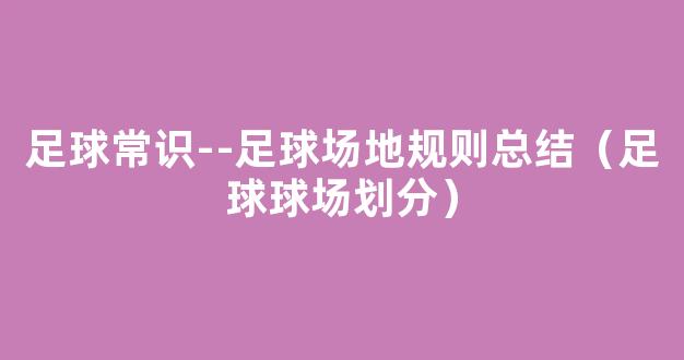 足球常识--足球场地规则总结（足球球场划分）