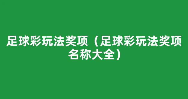 足球彩玩法奖项（足球彩玩法奖项名称大全）