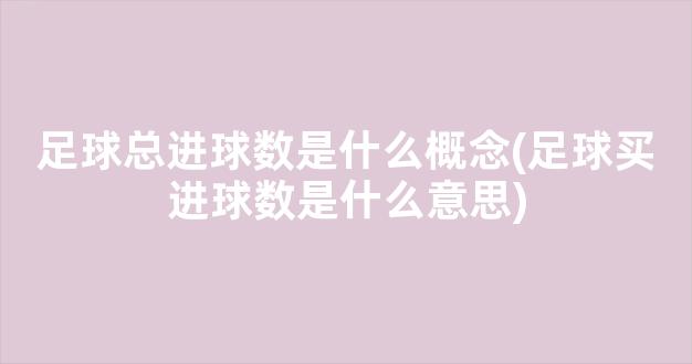 足球总进球数是什么概念(足球买进球数是什么意思)