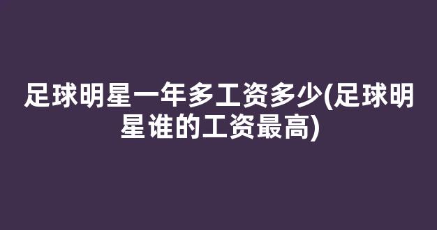 足球明星一年多工资多少(足球明星谁的工资最高)