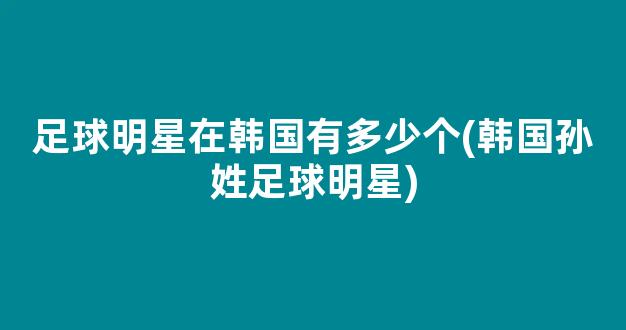 足球明星在韩国有多少个(韩国孙姓足球明星)