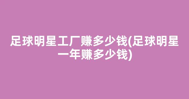 足球明星工厂赚多少钱(足球明星一年赚多少钱)